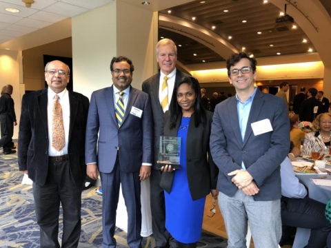 Ashok Goel, Srinivas Aluru, South Hub PI; Bud Peterson, Then - Georgia Tech President, Renata Rawlings-Goss, South Hub Executive Director; Gari Clifford